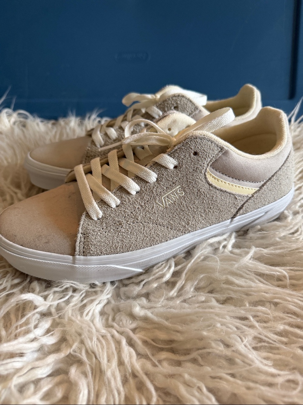 Vans Low-Top Sneakers in Beige and White